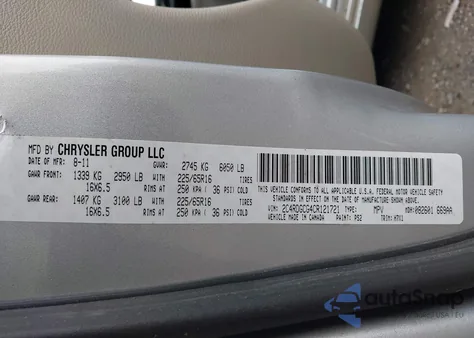 2012 Dodge Grand Caravan Sxt z USA, uszkodzony, nr VIN 2C4RDGCG4CR121721